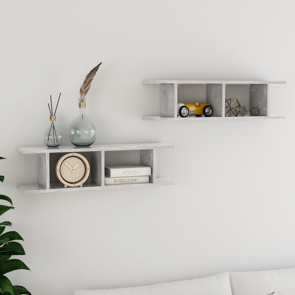 Wall Shelf 2 Pcs Engineered Wood