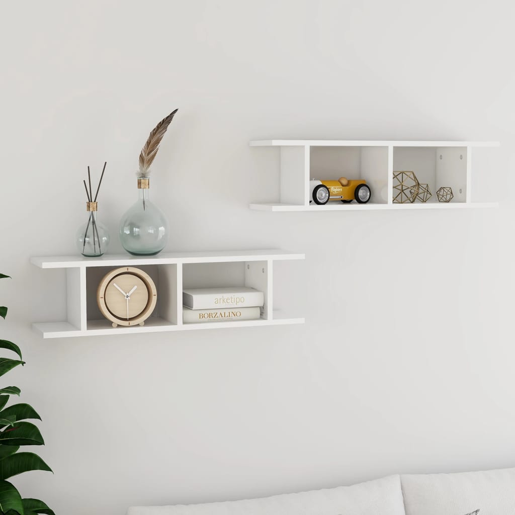 Wall Shelf 2 Pcs Engineered Wood