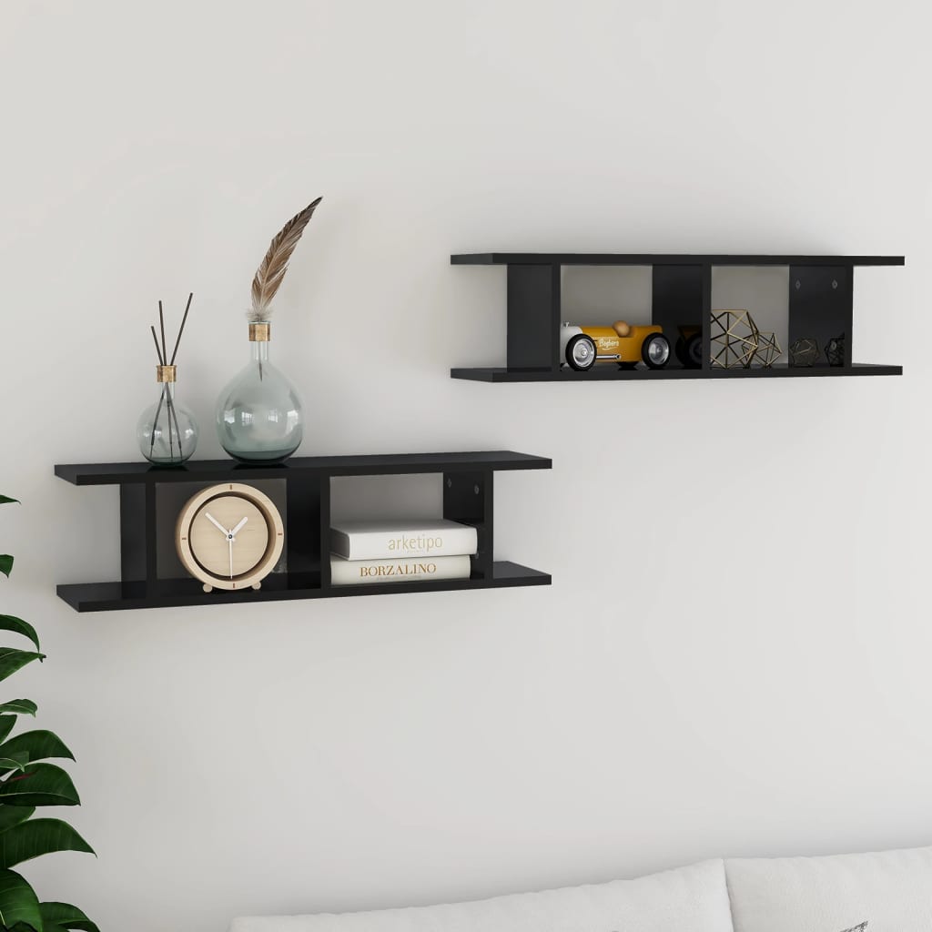 Wall Shelf 2 Pcs Engineered Wood