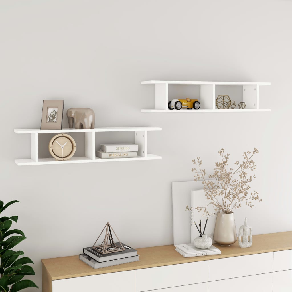 Wall Shelf 2 Pcs Engineered Wood