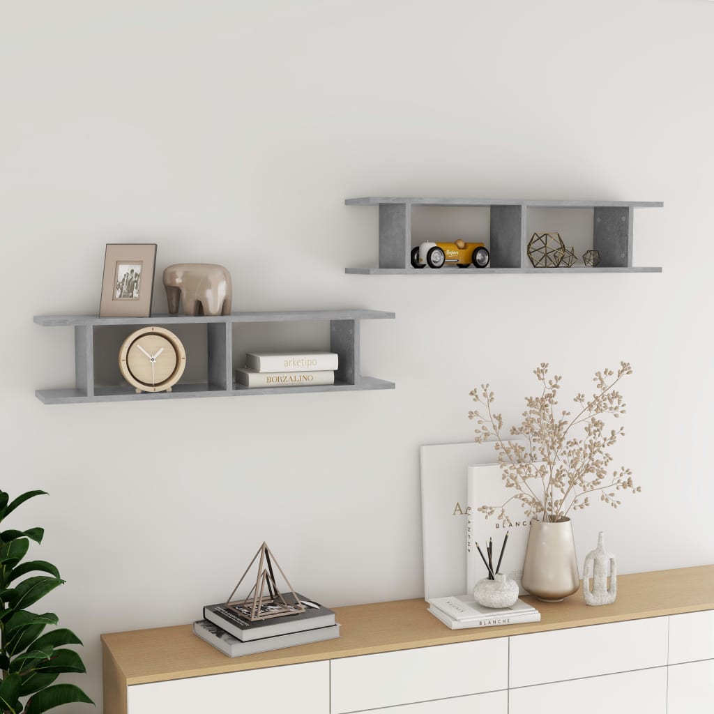 Wall Shelf 2 Pcs Engineered Wood