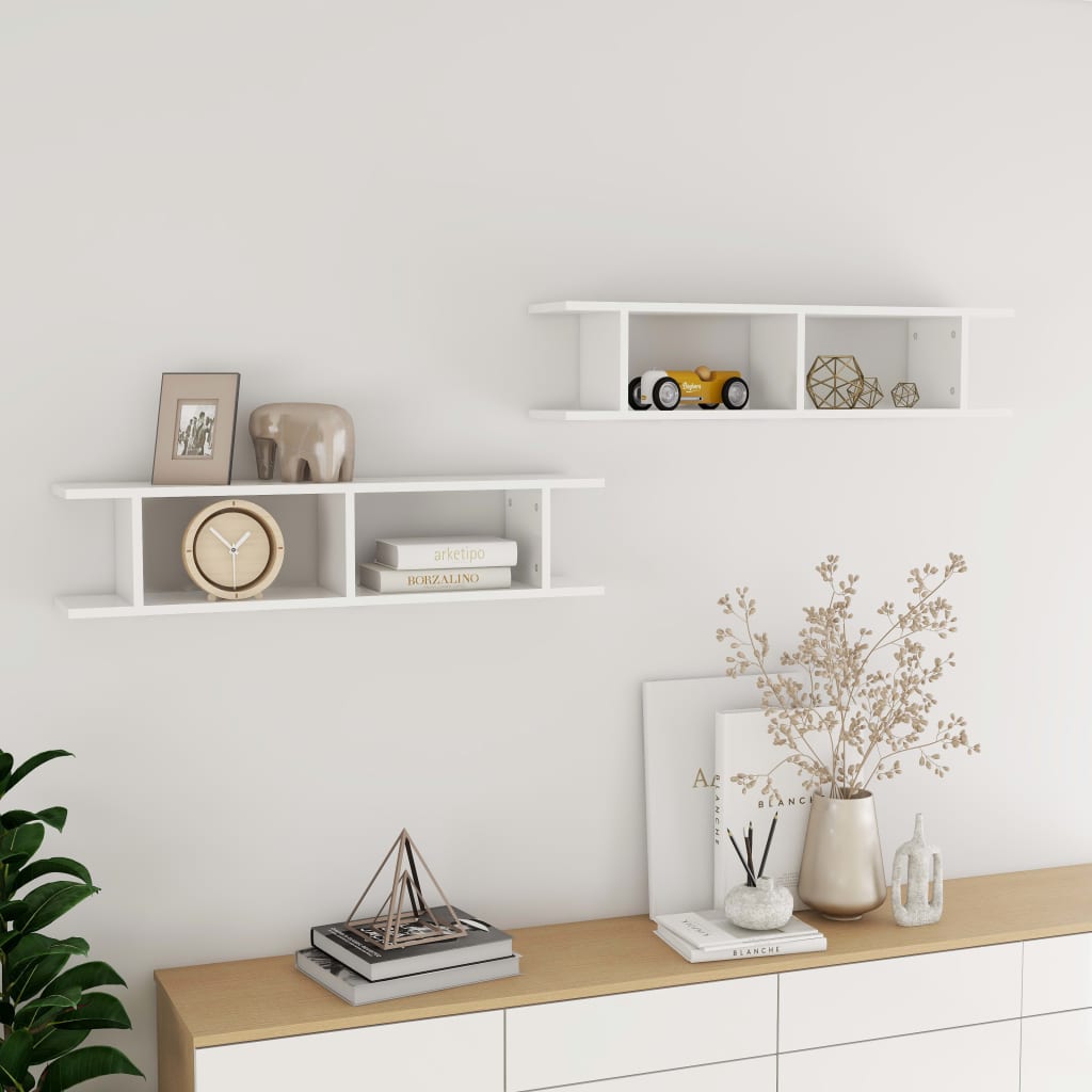 Wall Shelf 2 Pcs Engineered Wood