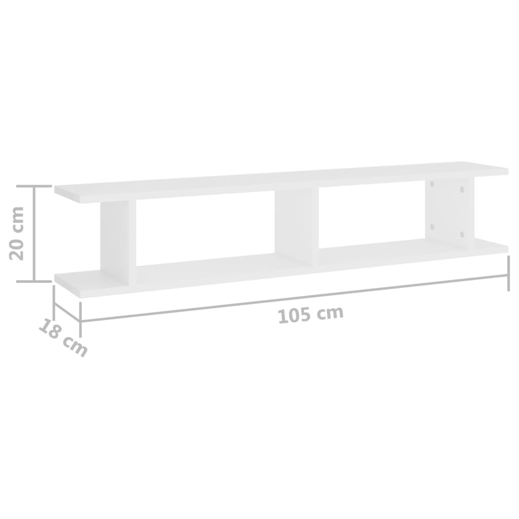 Wall Shelf 2 Pcs Engineered Wood