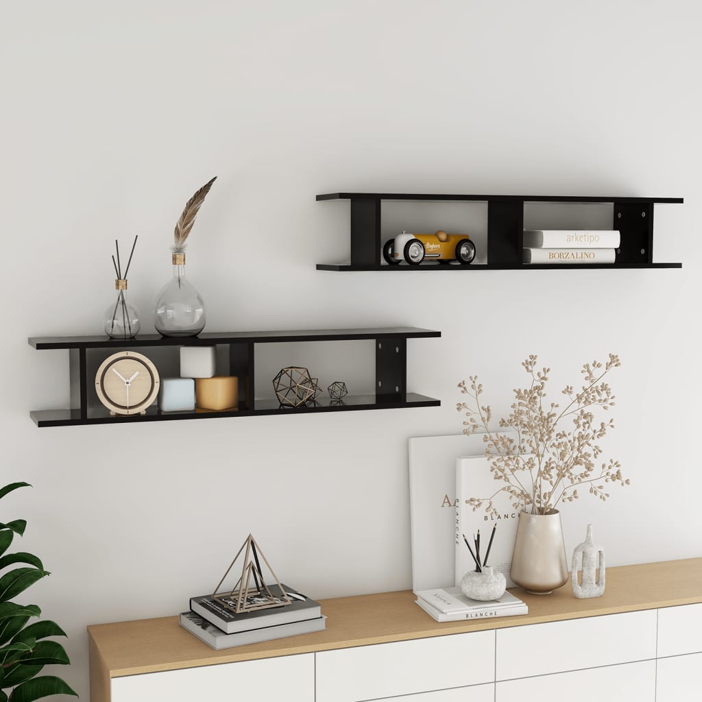 Wall Shelf 2 Pcs Engineered Wood