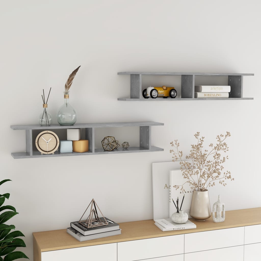 Wall Shelf 2 Pcs Engineered Wood