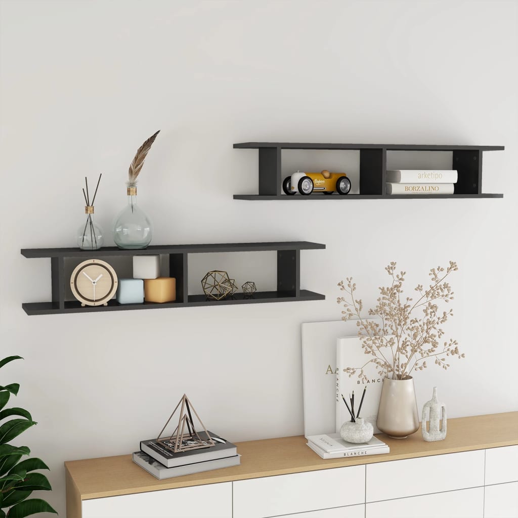 Wall Shelf 2 Pcs Engineered Wood