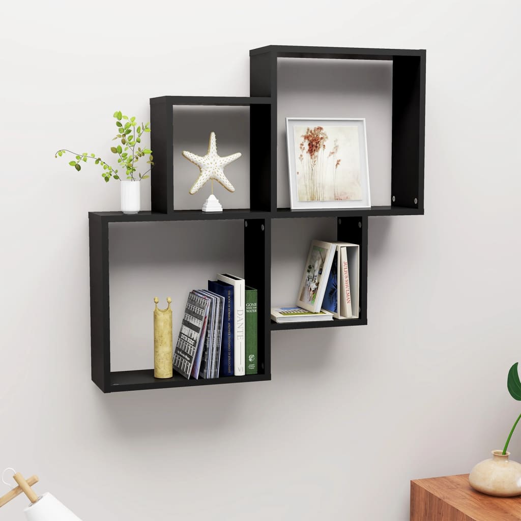 Wall Cube Shelf 80X15X78.5 Cm Engineered Wood