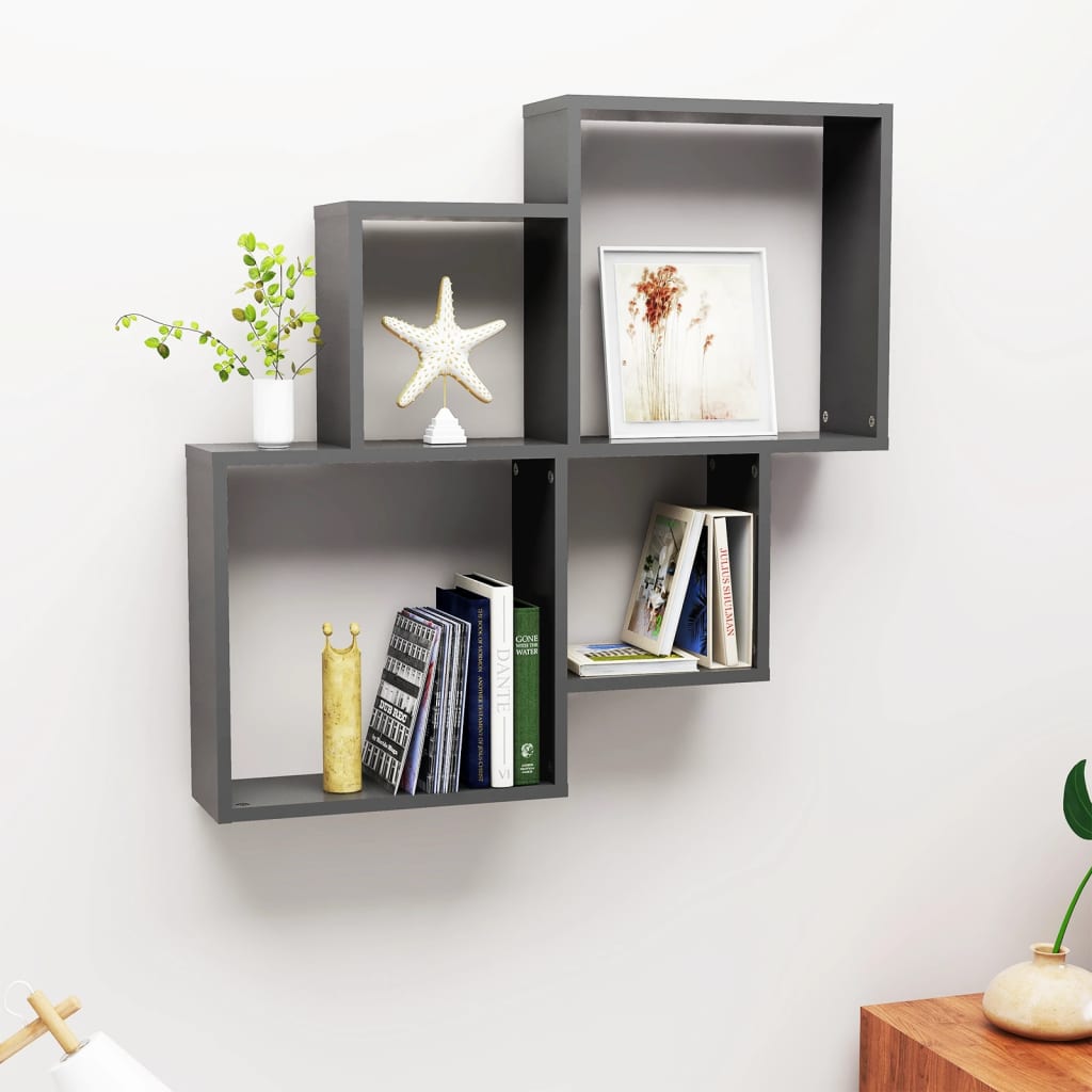 Wall Cube Shelf 80X15X78.5 Cm Engineered Wood