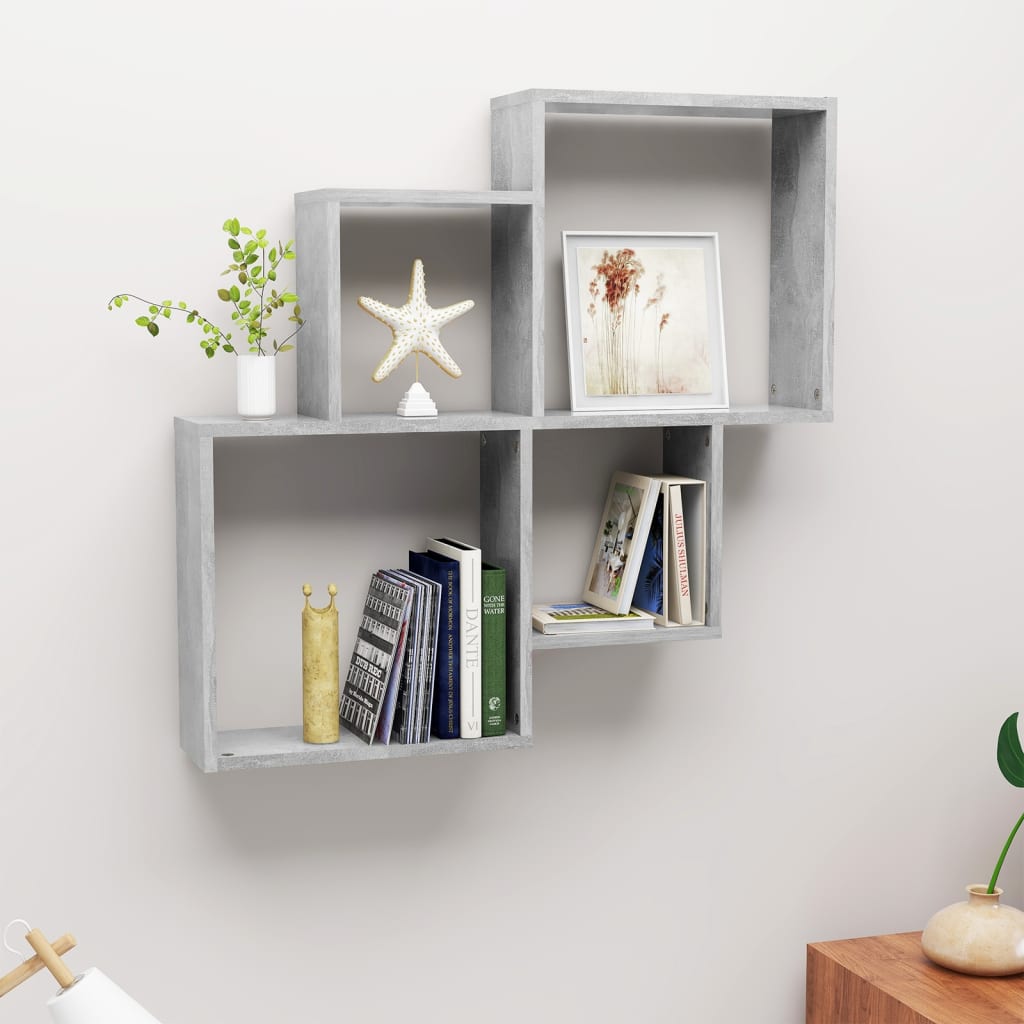 Wall Cube Shelf 80X15X78.5 Cm Engineered Wood