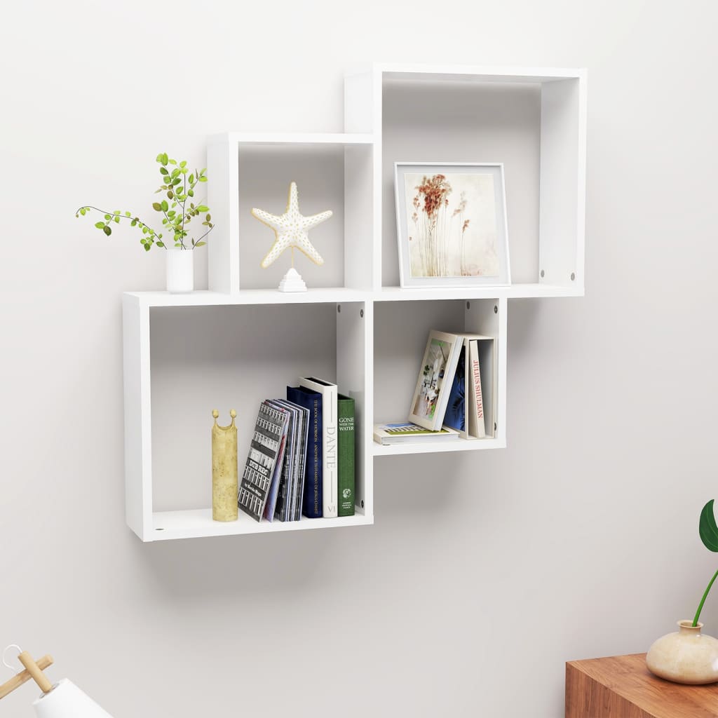 Wall Cube Shelf 80X15X78.5 Cm Engineered Wood