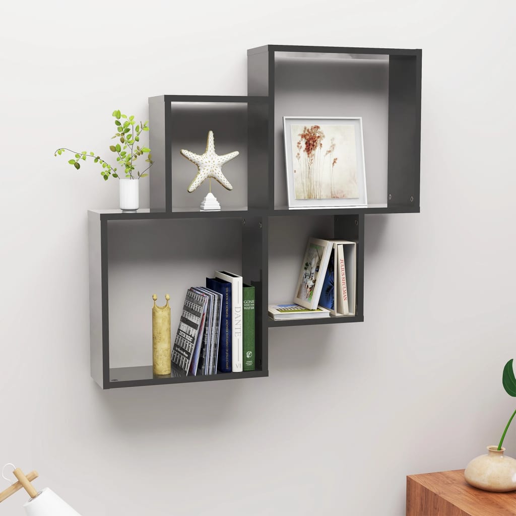 Wall Cube Shelf 80X15X78.5 Cm Engineered Wood