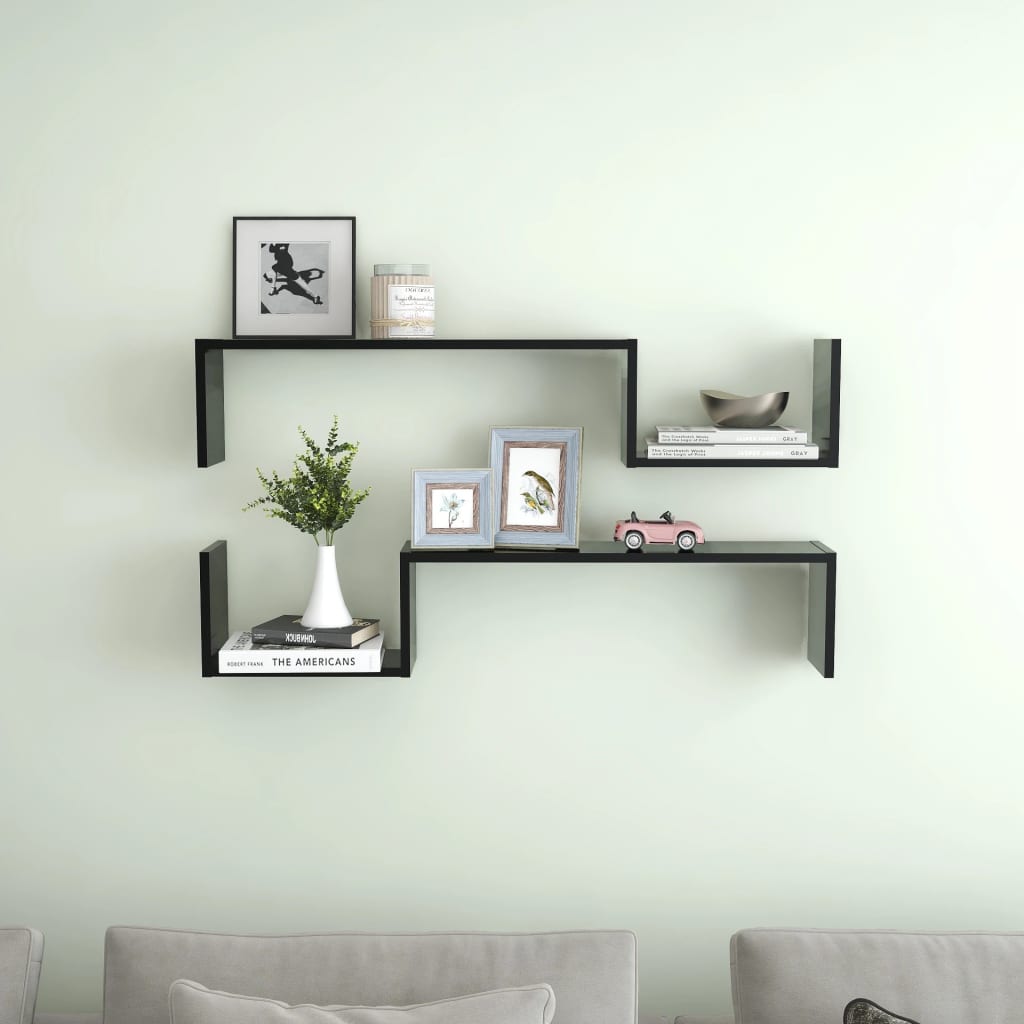 Wall Shelf 2 Pcs 100X15X20 Cm Engineered Wood