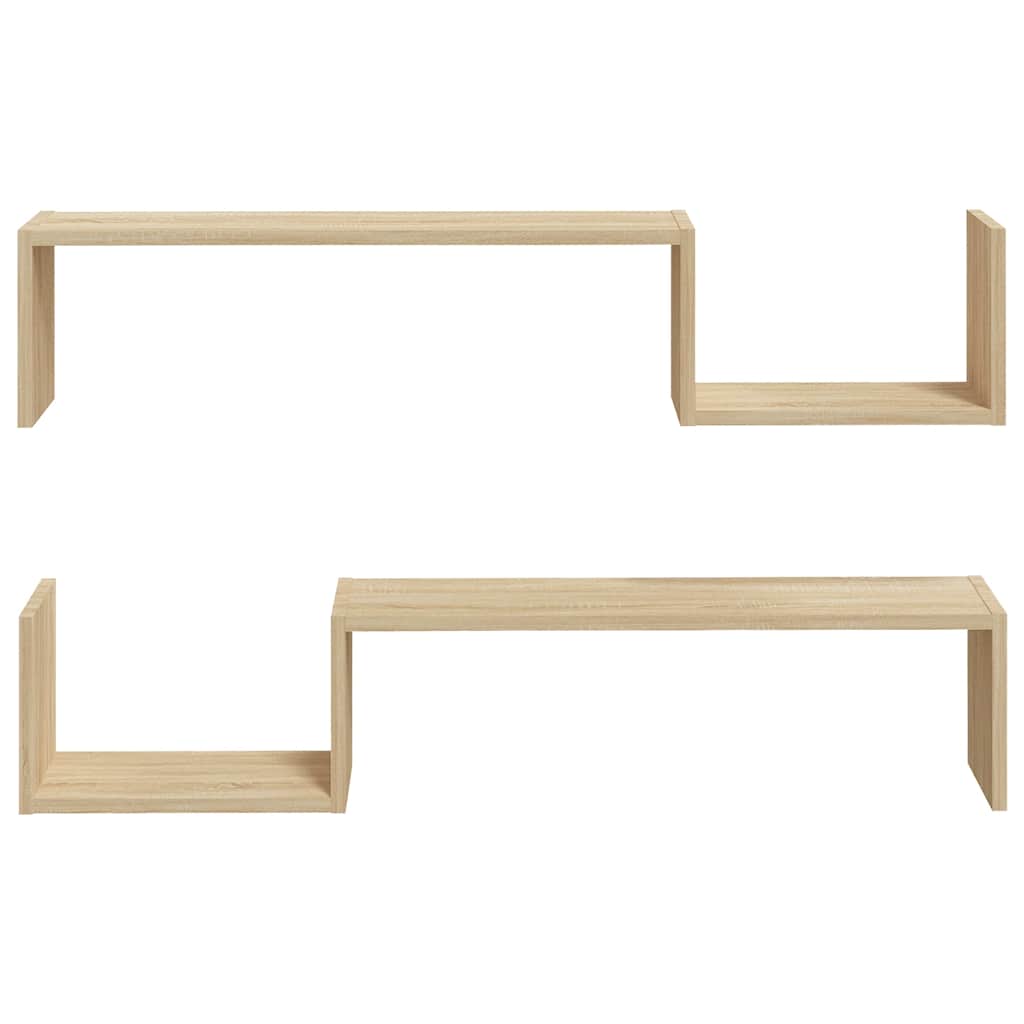 Wall Shelf 2 Pcs 100X15X20 Cm Engineered Wood