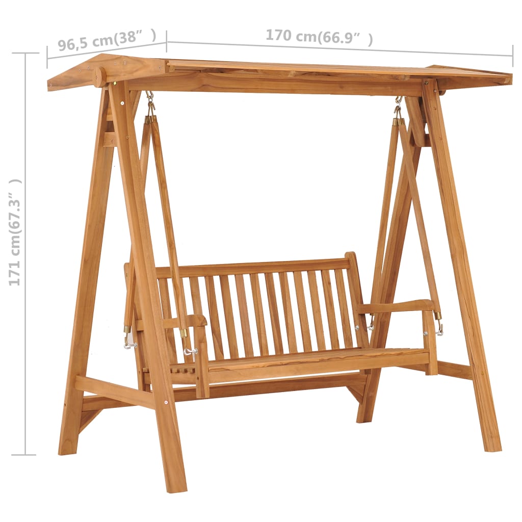 Swing Bench 170 Cm Solid Teak Wood
