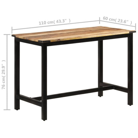 Dining Table 110X60X76 Cm Solid Wood Mango