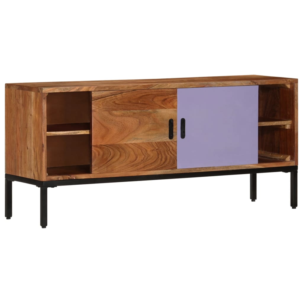 Tv Cabinet Honey Brown And Grey 110X30X50 Cm Solid Wood Acacia