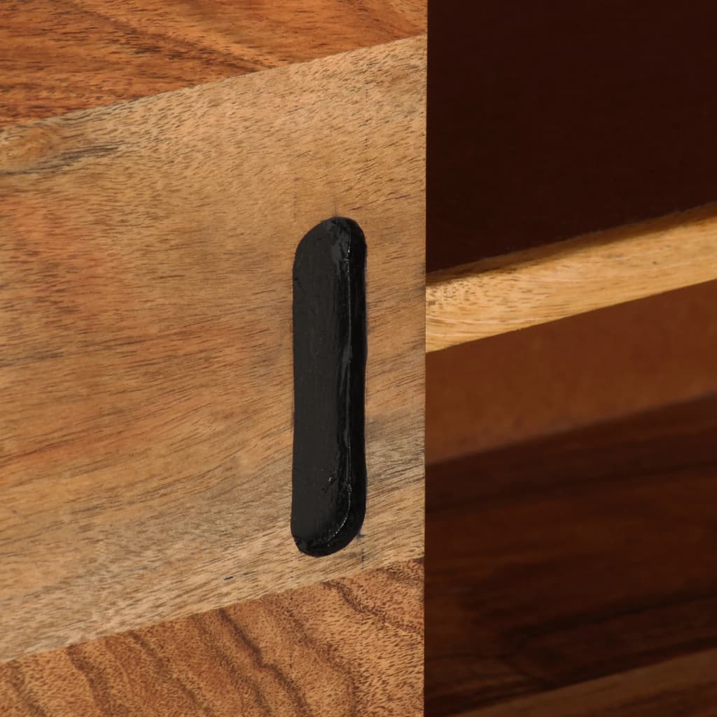 Tv Cabinet Honey Brown And Grey 110X30X50 Cm Solid Wood Acacia