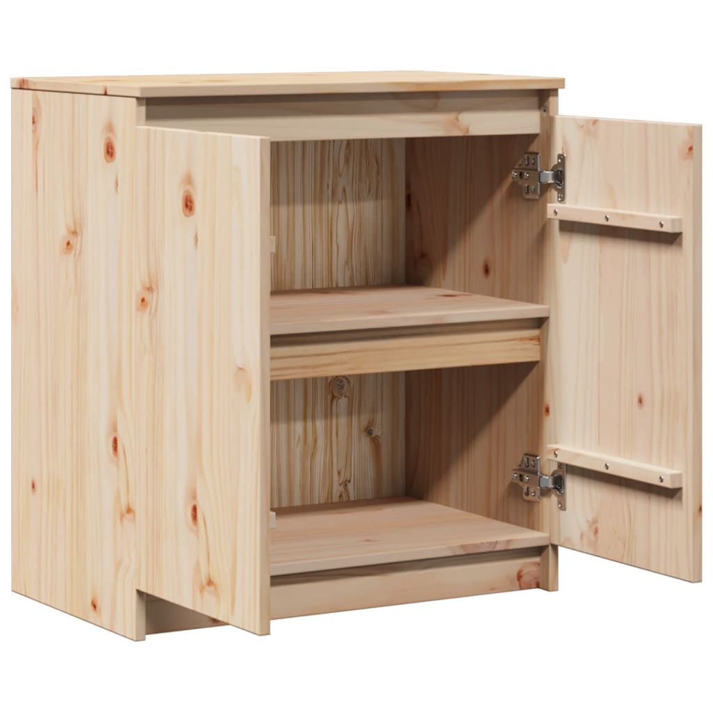 Side Cabinet 60X36X65 Cm Solid Pinewood