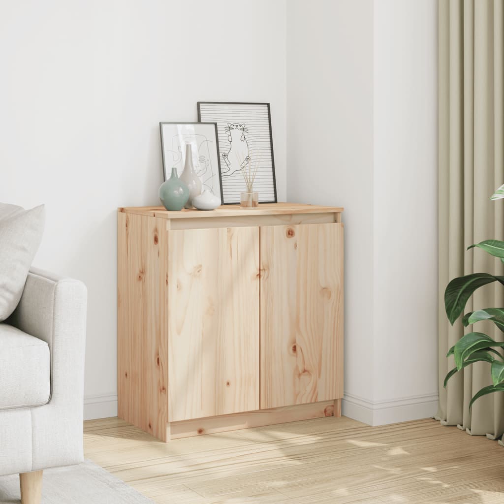 Side Cabinet 60X36X65 Cm Solid Pinewood