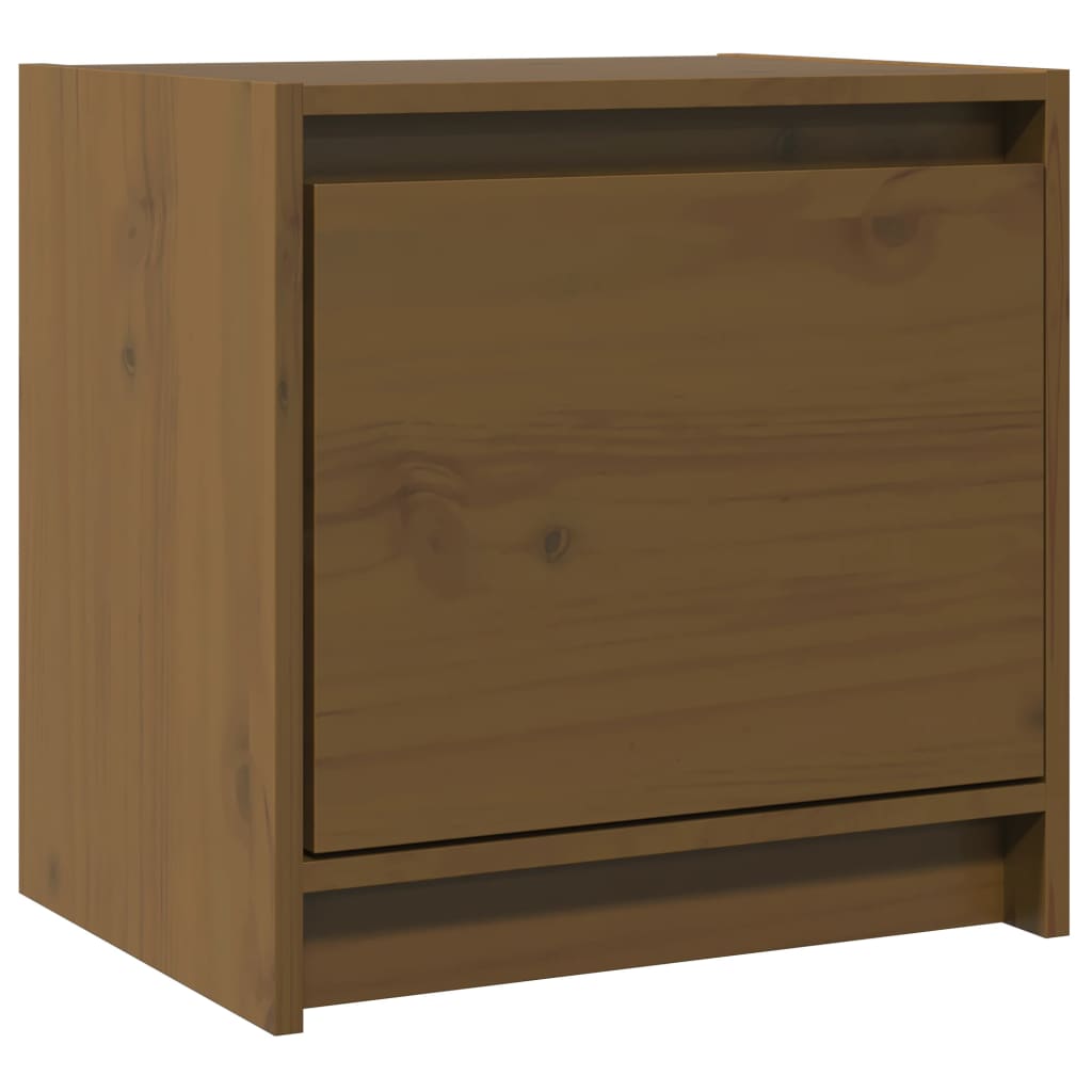 Bedside Cabinet 40X30.5X40 Cm Solid Pinewood