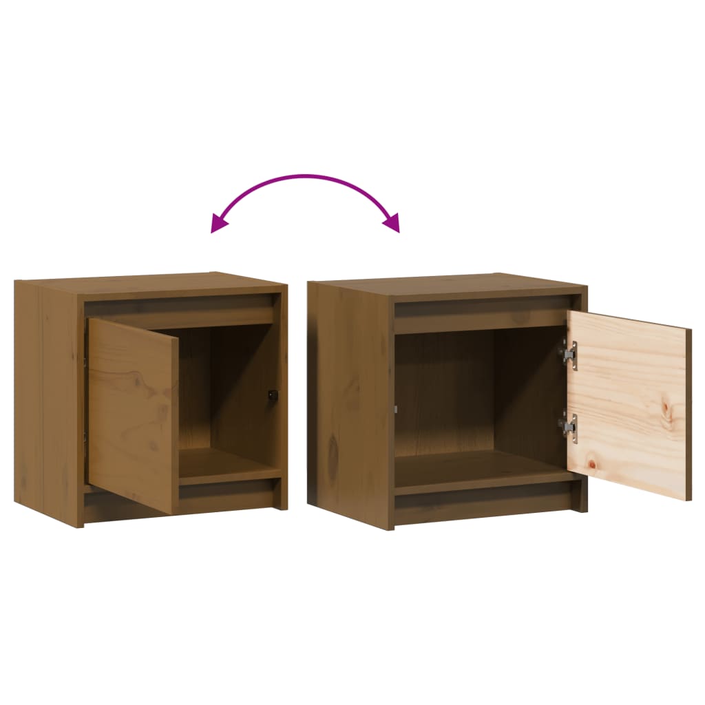 Bedside Cabinet 40X30.5X40 Cm Solid Pinewood