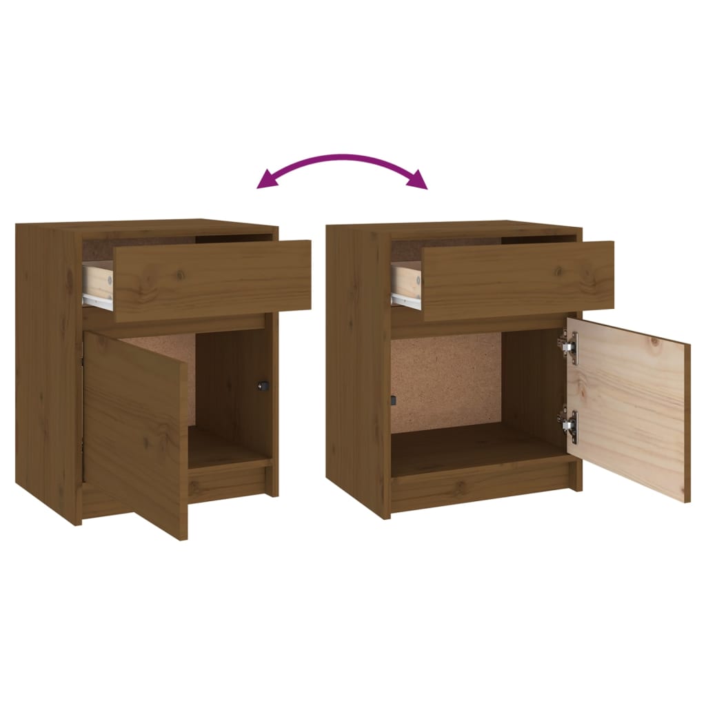 Bedside Cabinets 2 Pcs 40X31X50 Cm Solid Pinewood