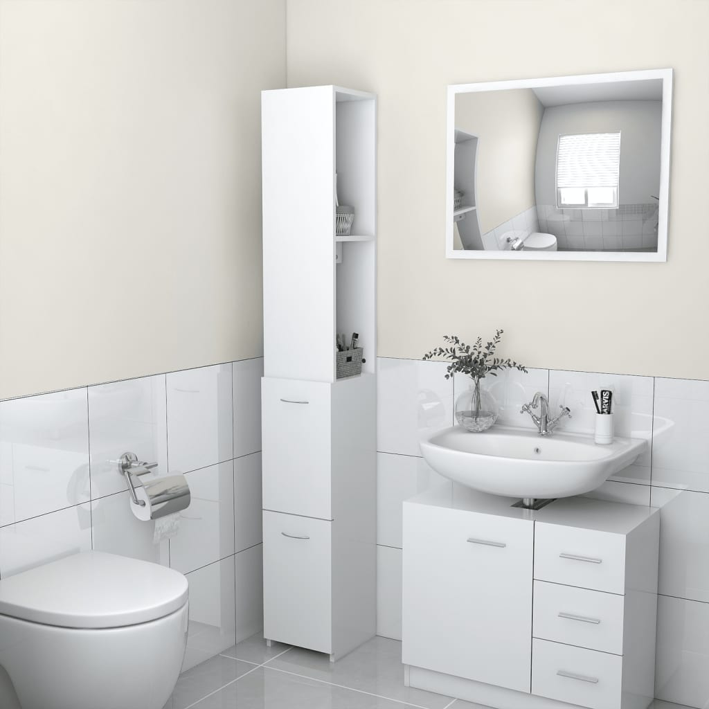 Bathroom Cabinet 25X26.5X170 Cm Engineered Wood