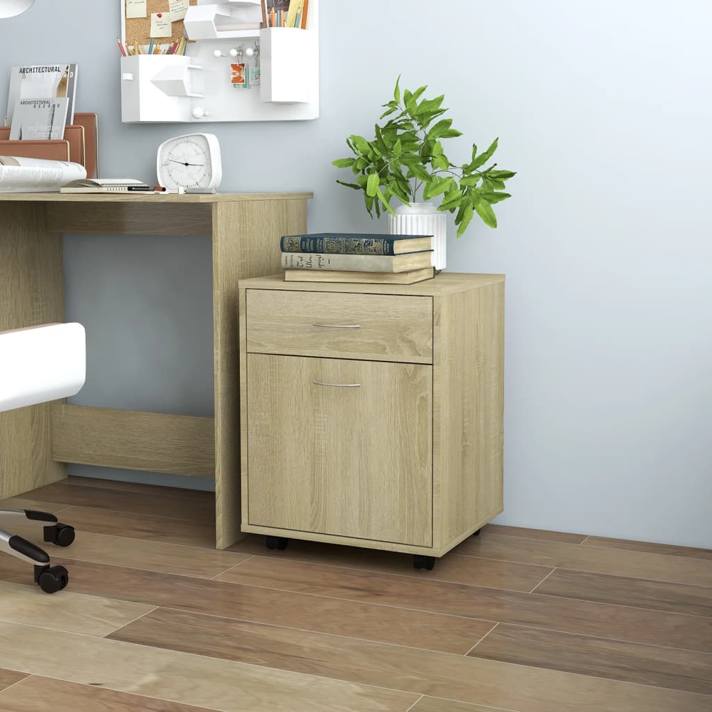 Rolling Cabinet 45X38X54 Cm Engineered Wood