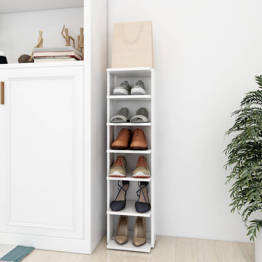 Shoe Cabinet 27.5X27X102 Cm Engineered Wood