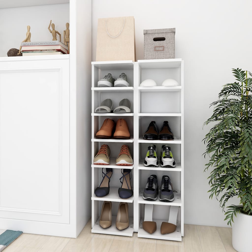 Shoe Cabinet 27.5X27X102 Cm Engineered Wood