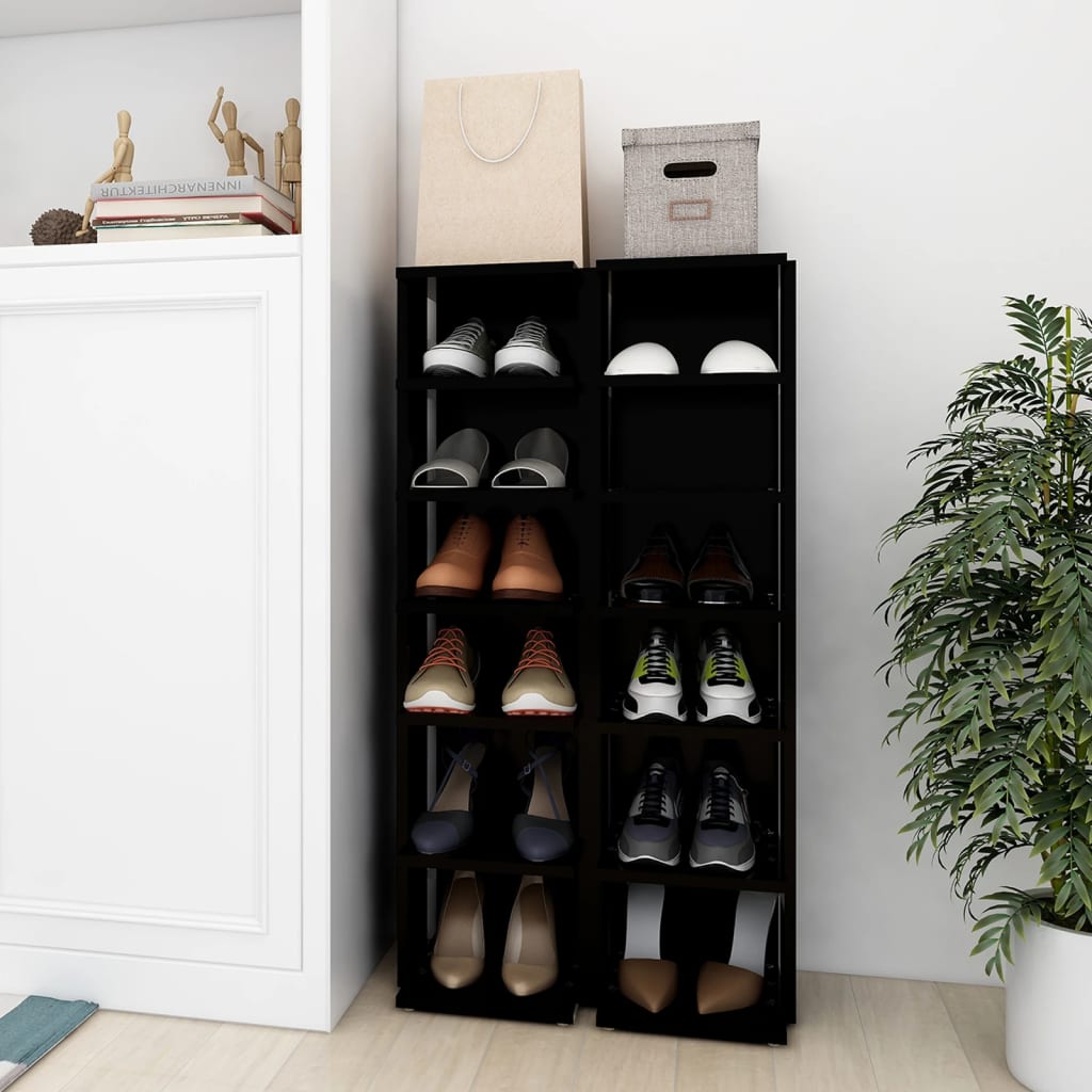 Shoe Cabinet 27.5X27X102 Cm Engineered Wood