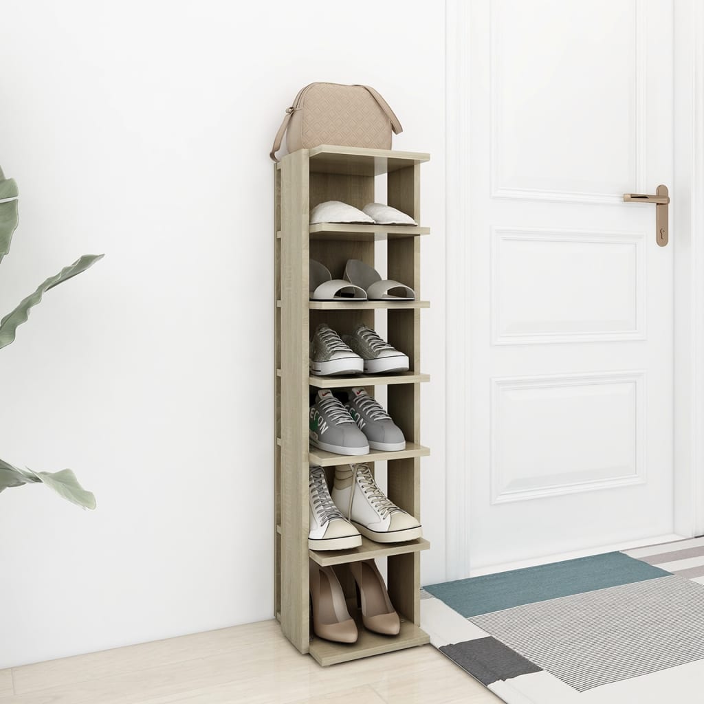 Shoe Cabinet 27.5X27X102 Cm Engineered Wood
