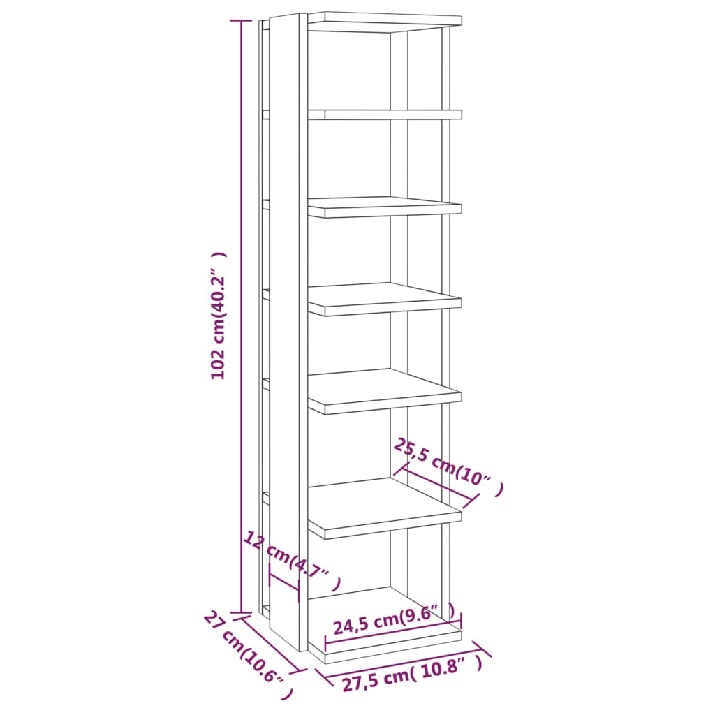 Shoe Cabinet 27.5X27X102 Cm Engineered Wood