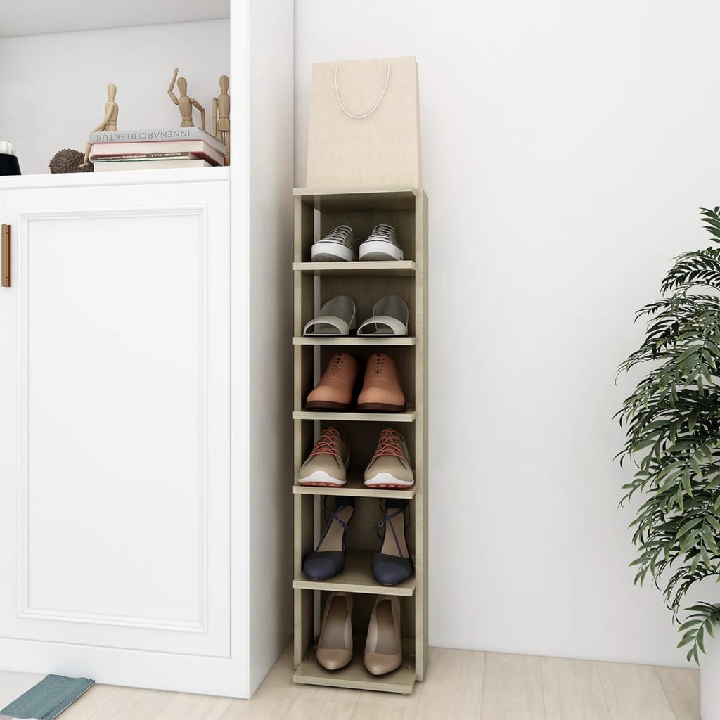Shoe Cabinet 27.5X27X102 Cm Engineered Wood