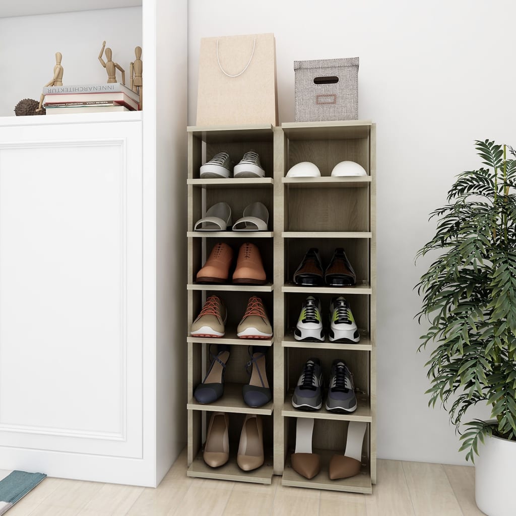Shoe Cabinet 27.5X27X102 Cm Engineered Wood