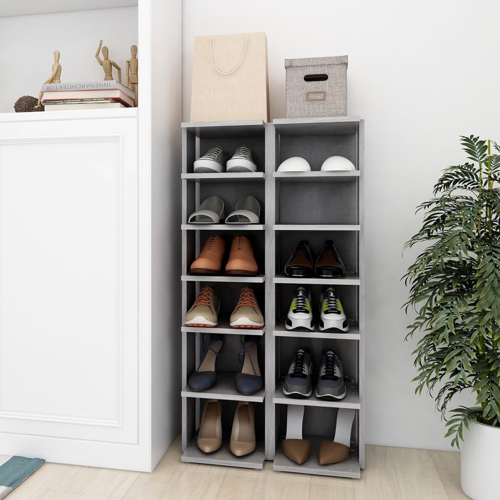 Shoe Cabinet 27.5X27X102 Cm Engineered Wood
