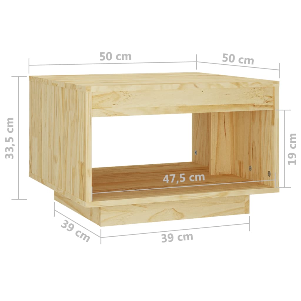 Coffee Table 50X50X33.5 Cm Solid Pinewood