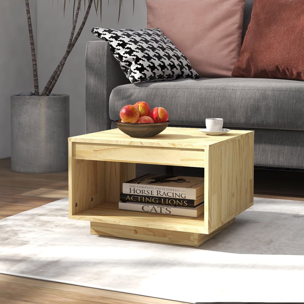 Coffee Table 50X50X33.5 Cm Solid Pinewood