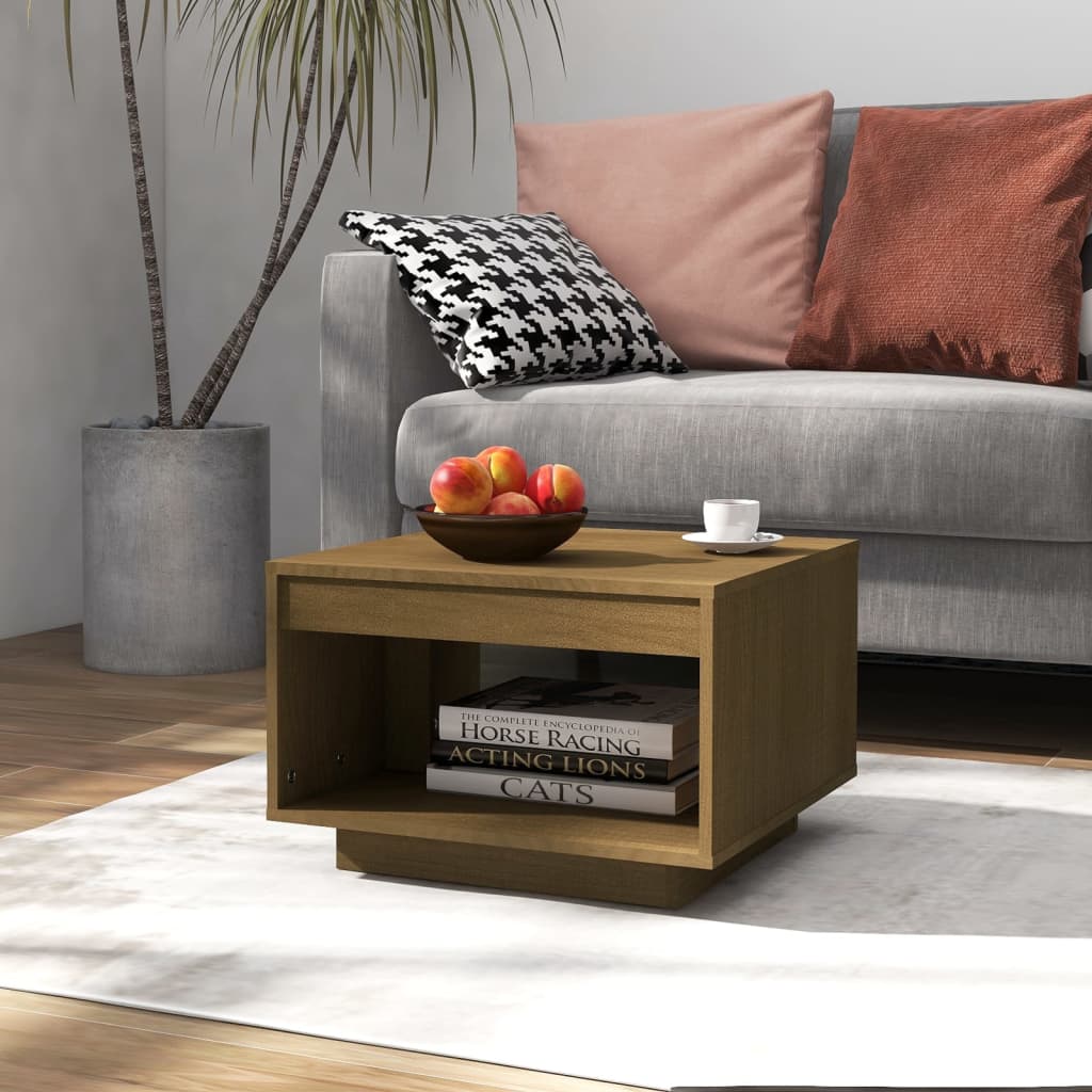 Coffee Table 50X50X33.5 Cm Solid Pinewood