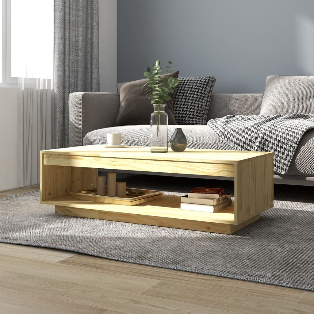 Coffee Table 110X50X33.5 Cm Solid Pinewood