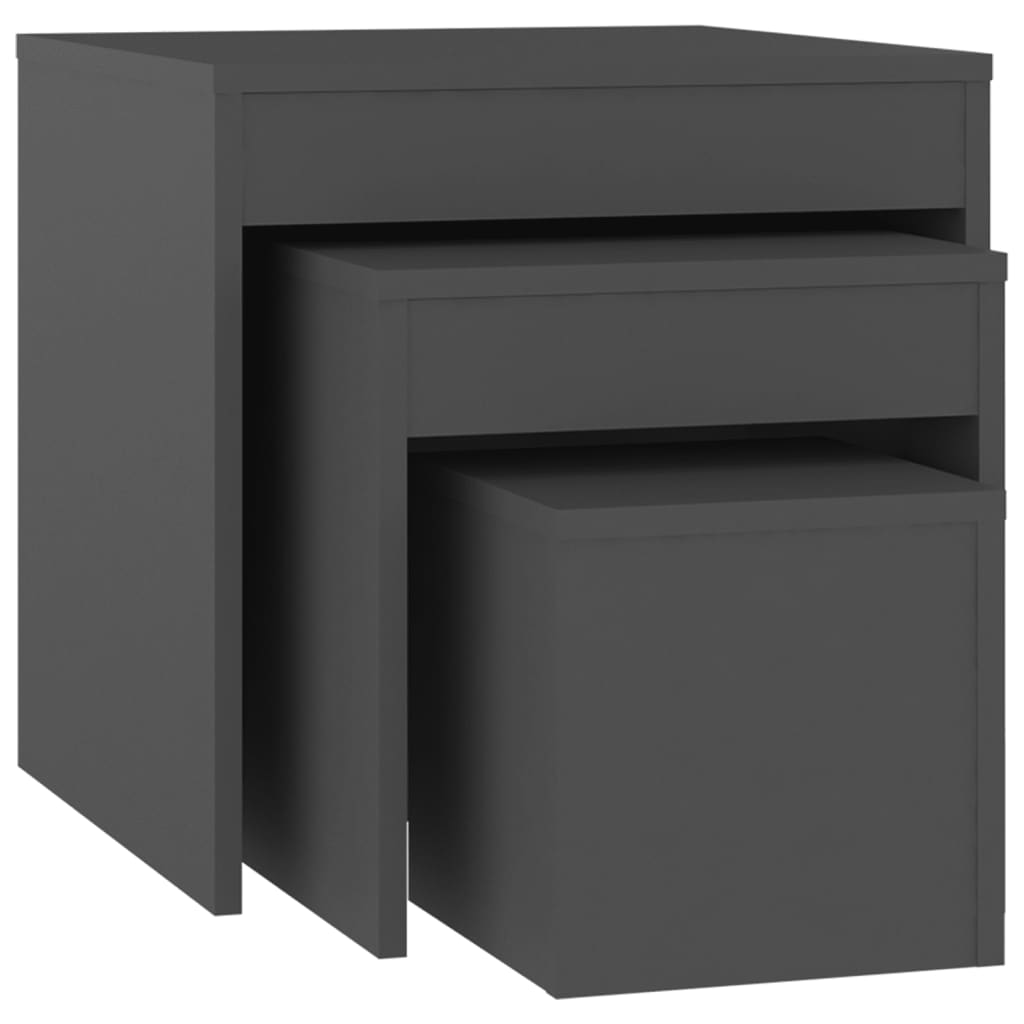 Nesting Tables 3 Pcs Engineered Wood