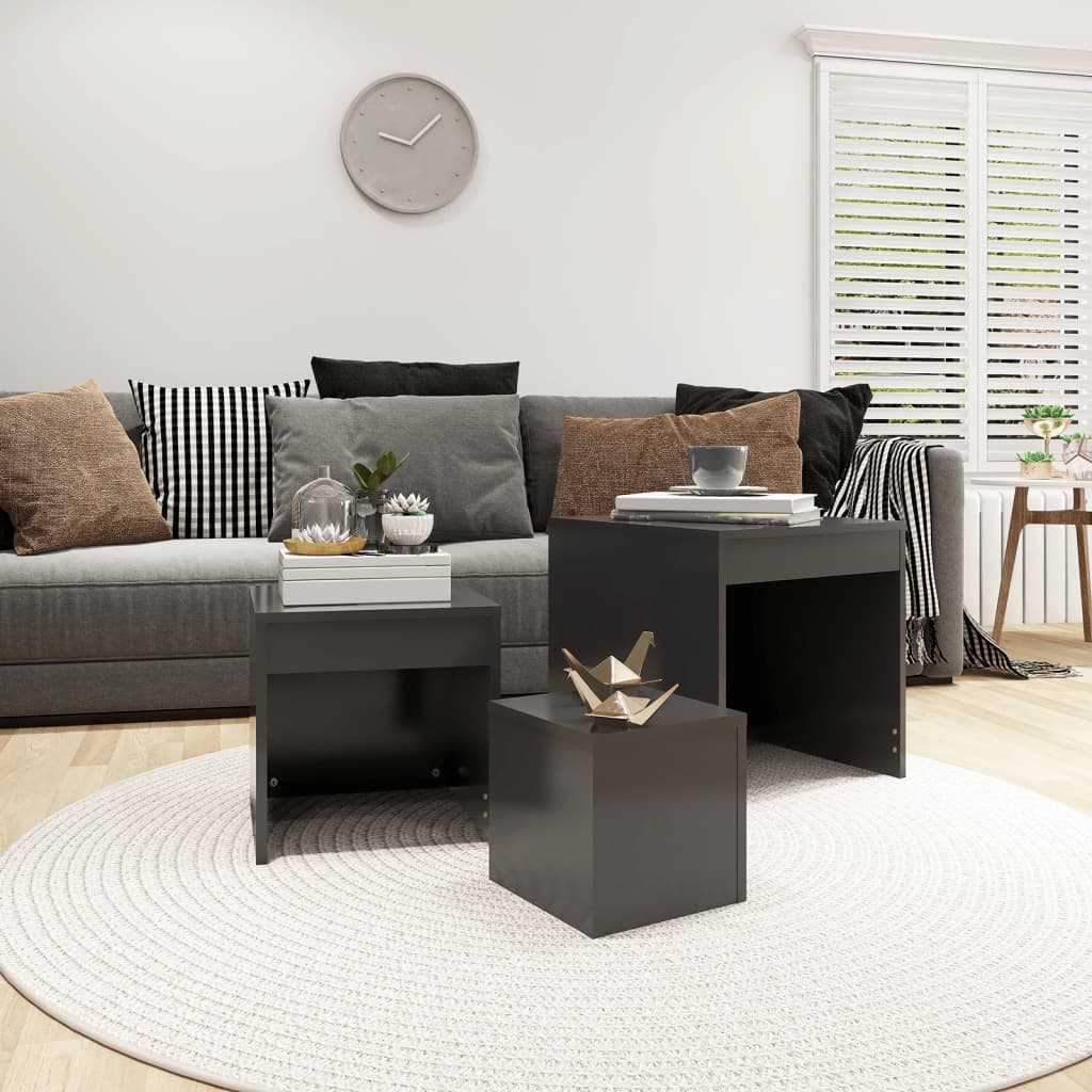 Nesting Tables 3 Pcs Engineered Wood