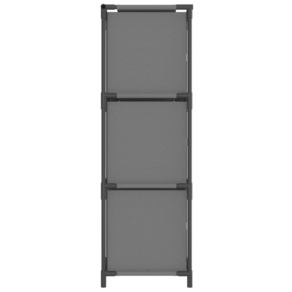 Storage Cabinet With 3 Fabric Drawers Grey 34X34X101 Cm Steel
