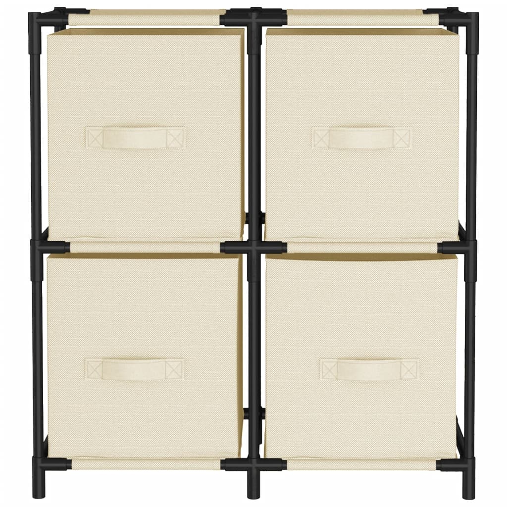 Storage Cabinet With 4 Fabric Baskets 63X30X71 Cm Steel