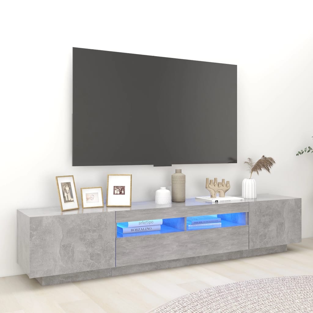 2 Piece Tv Cabinet Set With Led Lights Engineered Wood
