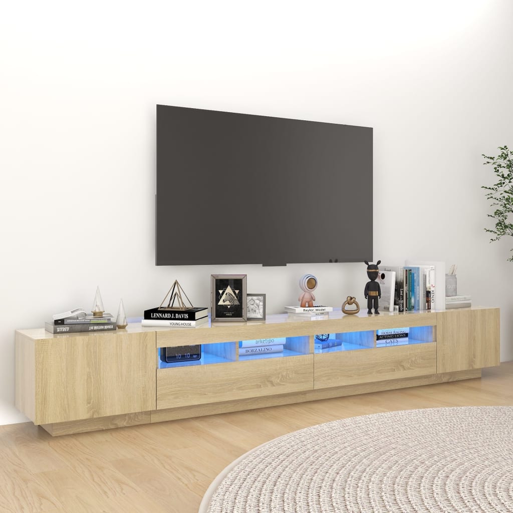Tv Cabinet With Led Lights 260X35X40 Cm