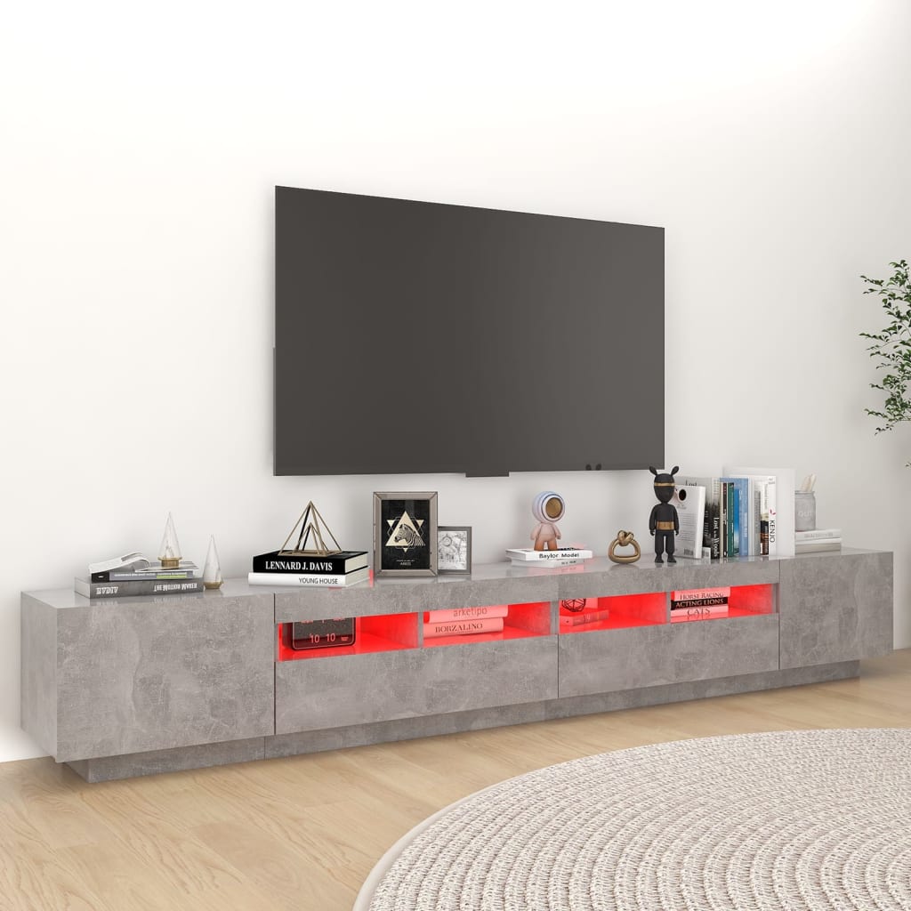 Tv Cabinet With Led Lights 260X35X40 Cm