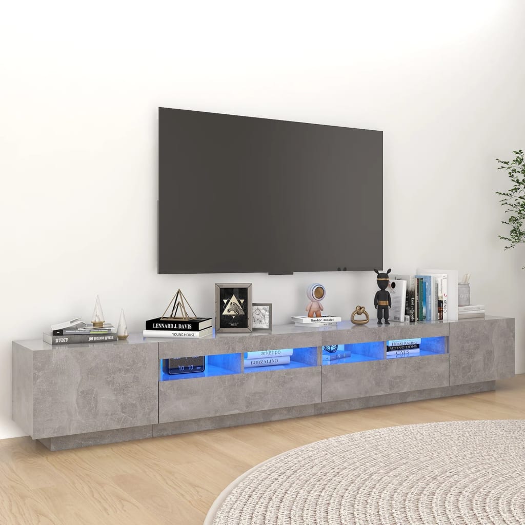 Tv Cabinet With Led Lights 260X35X40 Cm
