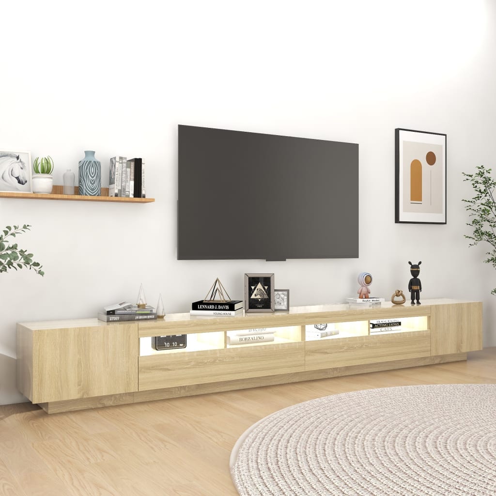 Tv Cabinet With Led Lights 300X35X40 Cm