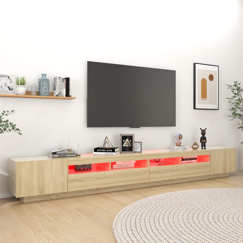 Tv Cabinet With Led Lights 300X35X40 Cm